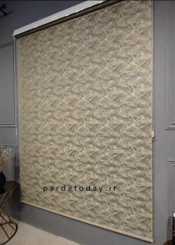 پرده شید دو مکانیزم طرحدار طلایی