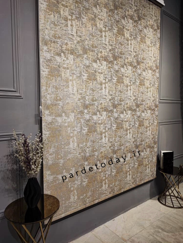 پرده شید طرح ابرو بادی طلایی