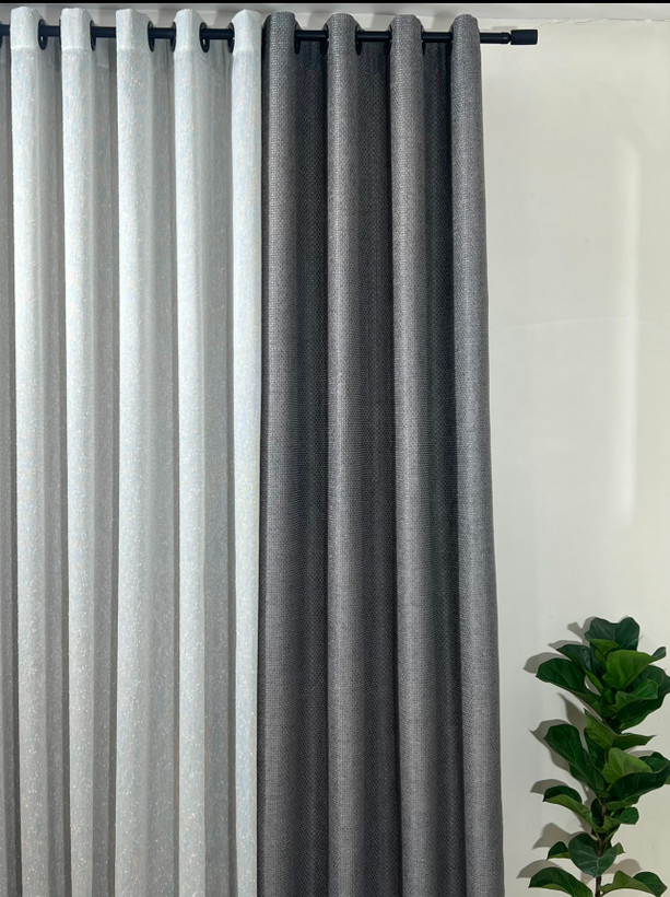 پرده تور کتانطوسی روشن ،پانچی