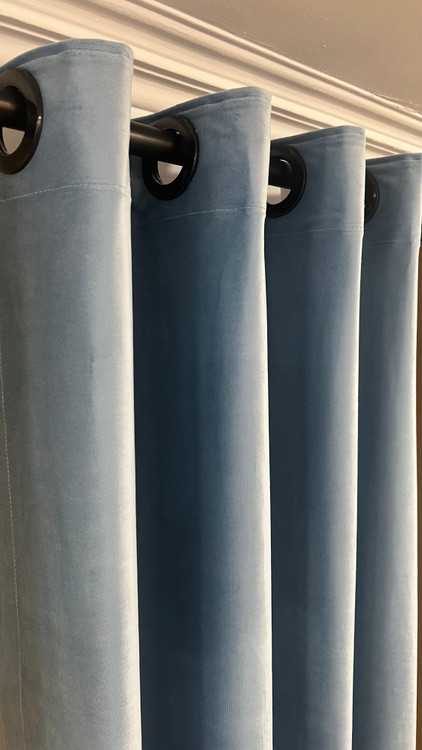 مخمل ساده مدل پانچی رنگ آبی