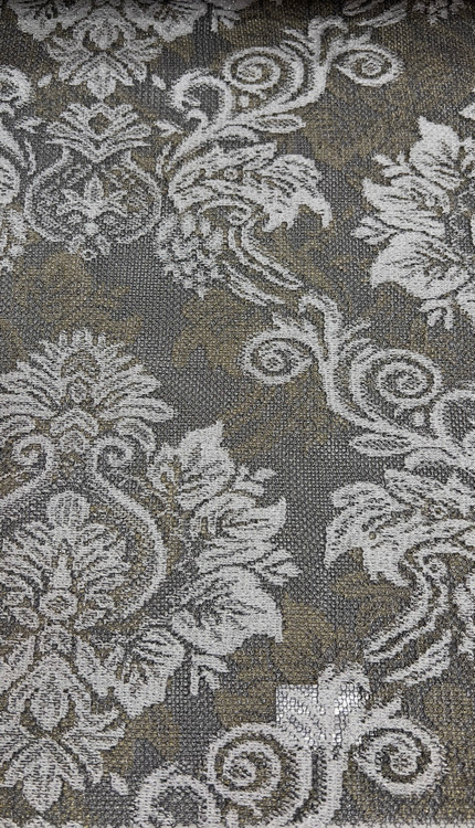پرده شید رول طرح داماسک مشکی ونقره ای