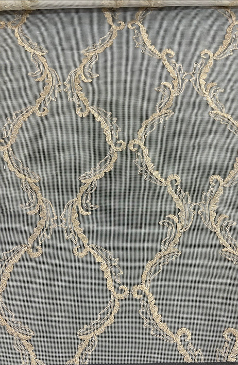 پرده شید دو مکانیزم گلدوزی طلایی