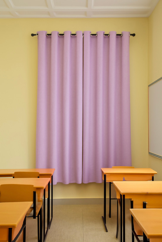 پرده مخمل کتان یاسی