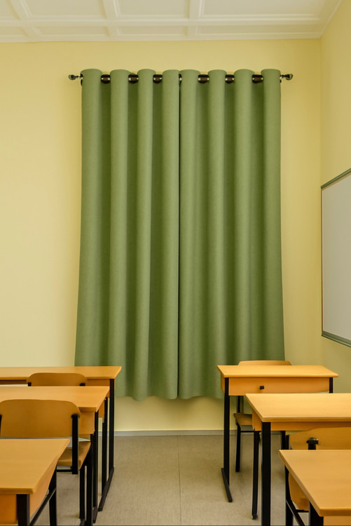 پرده مخمل کتان سبز