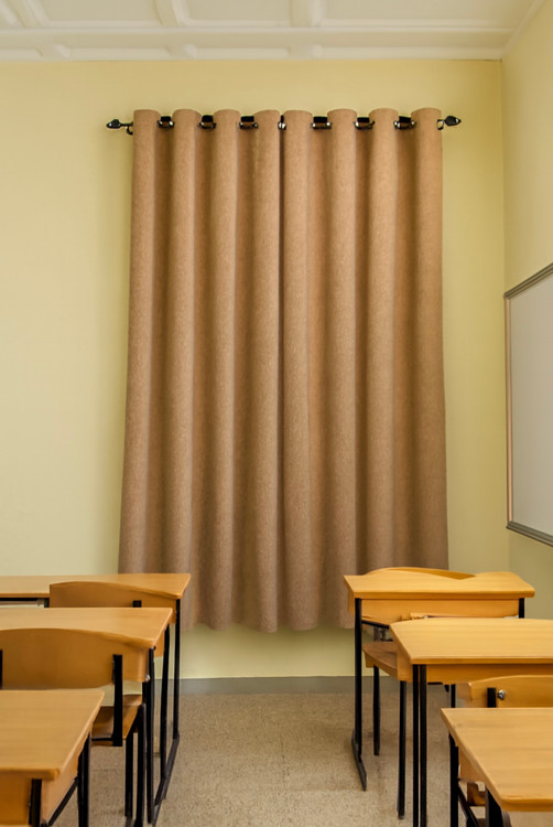 پرده مخمل کتان شکلاتی