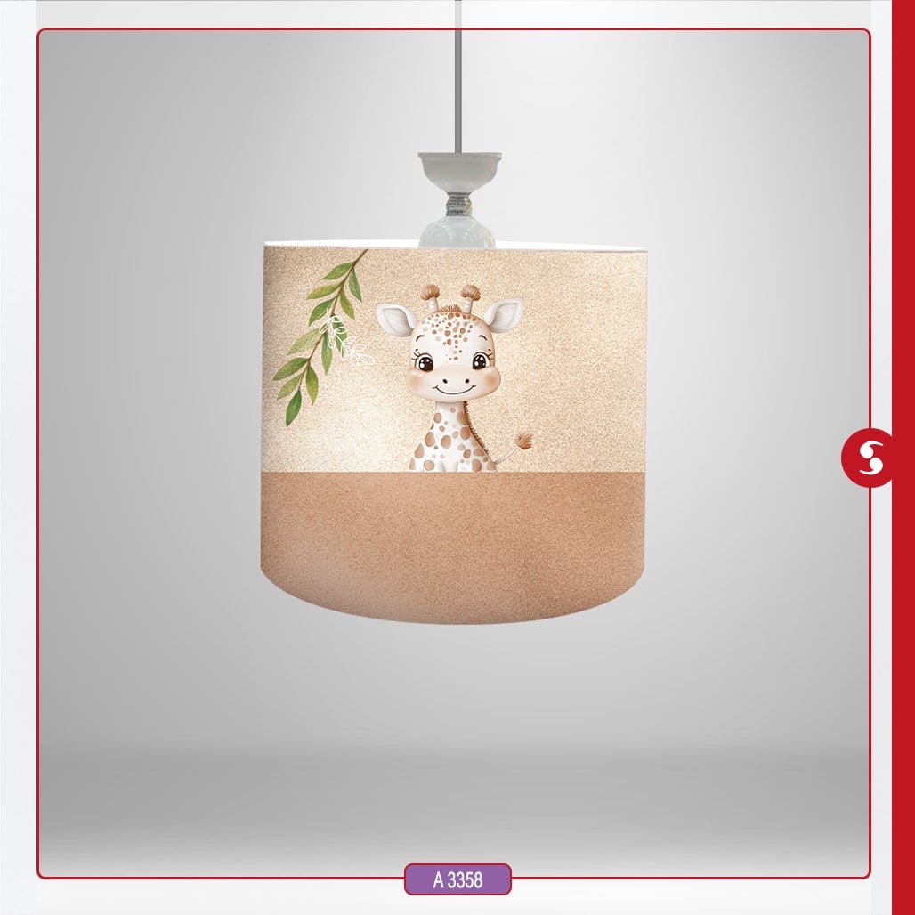 لوستر استوانه ای طرح زرافه قطر ۳۰ سانتیمتری