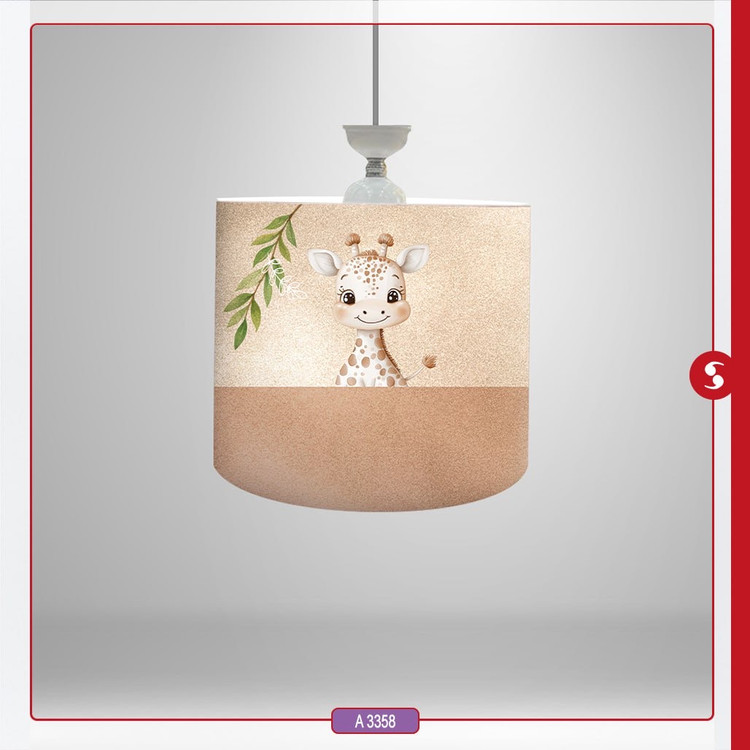 لوستر استوانه ای طرح زرافه قطر ۳۰ سانتیمتری