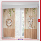 پرده پانچ مدل چاپی طرح شیر وزرافه