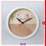 ساعت گرد شیشه ای طرح خرس قطر ۳۸ سانتیمتر