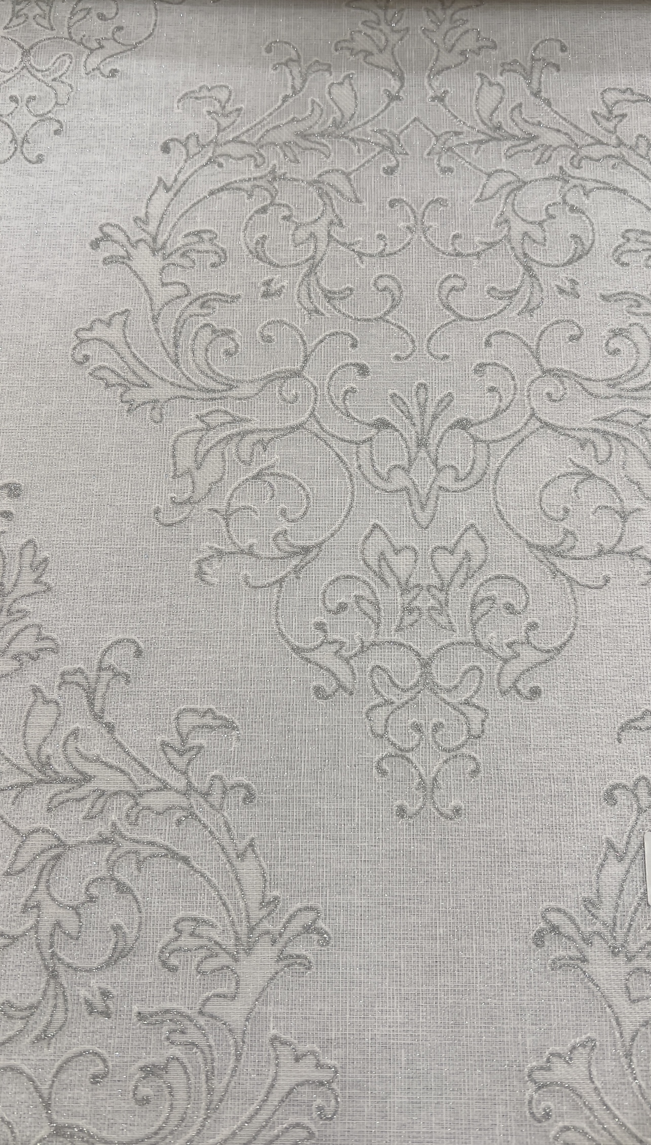 پرده شید طرح داماسک رنگ روشن دو منظوره