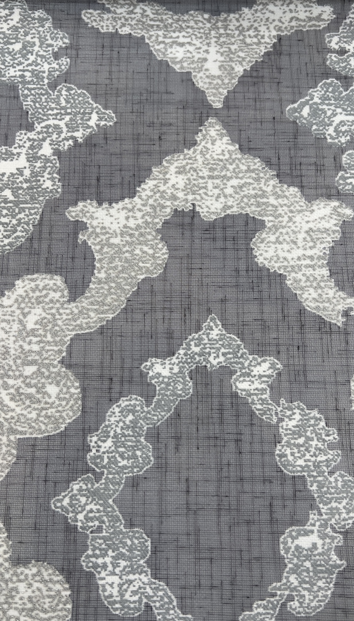 پرده شید دولایه طرح دار رنگ طوسی ترک