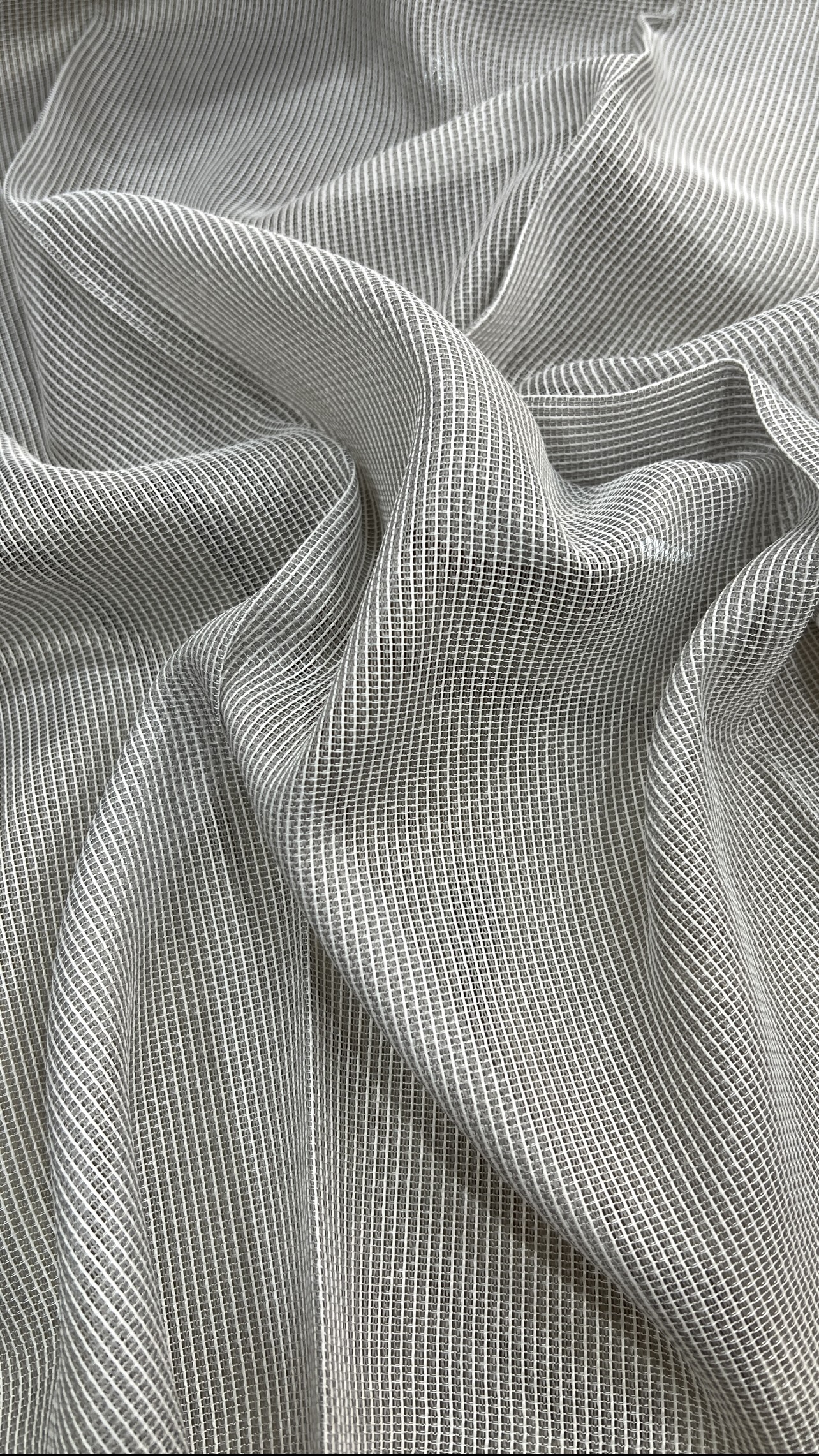 پرده تور ریز بافت طوسی