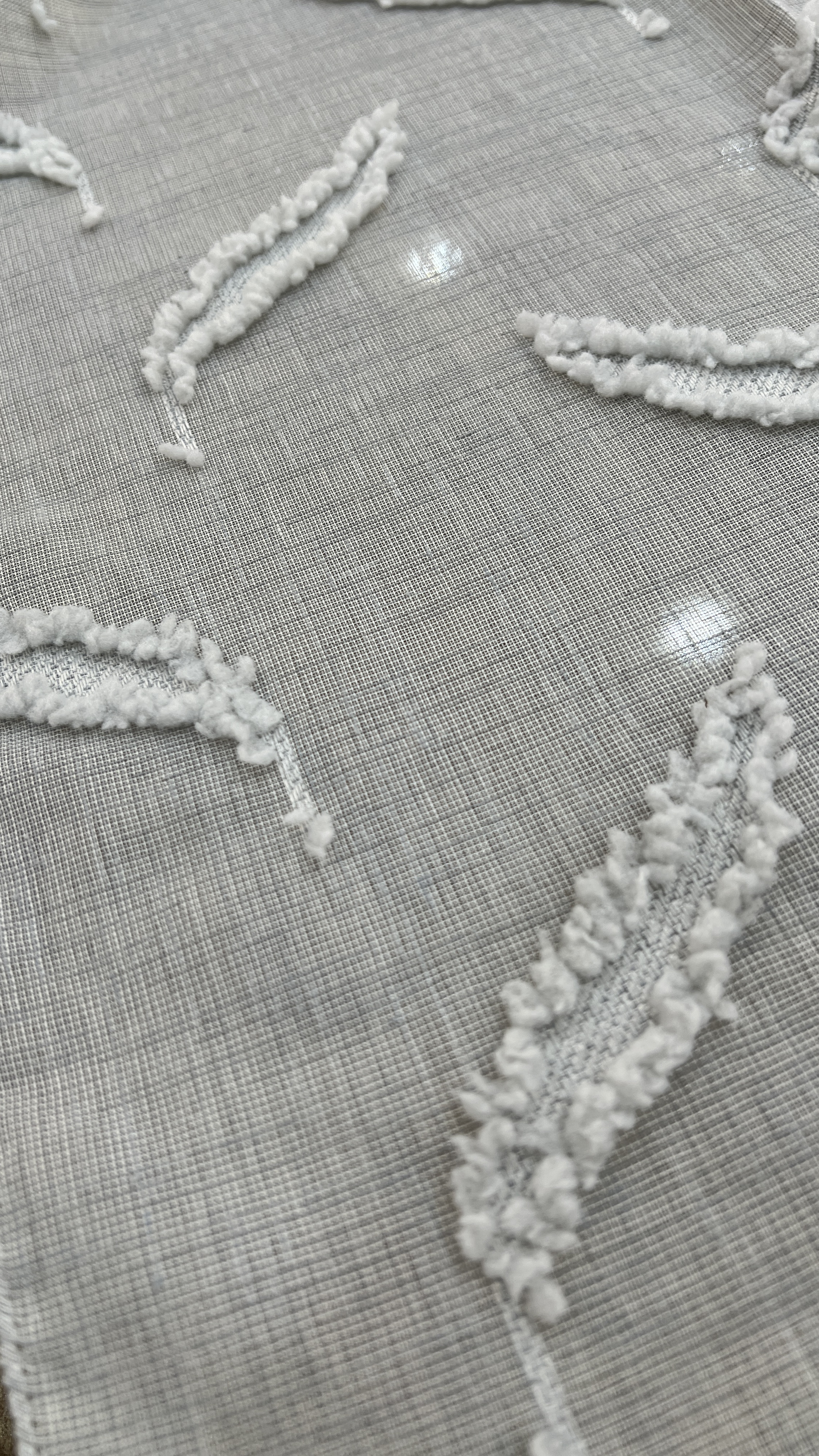 پرده کتان برجسته طوسی