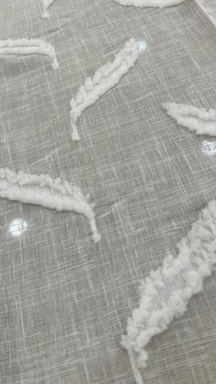 پرده کتان برجسته کرم ceram