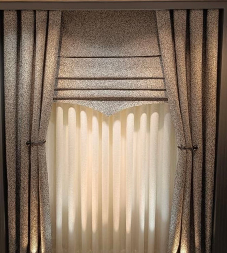 پرده پارچه طرح تدی رنگ قهوه ای tedi