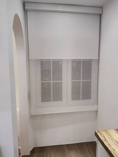 پرده شید دومکانیزه سفید shayd