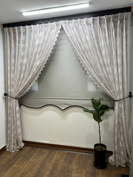 پرده توری ایکیا رنگ طوسی rashel