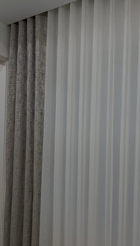 پرده پارچه ضخیم پتینه طوسی