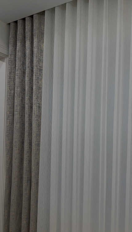 پرده پارچه ضخیم پتینه طوسی